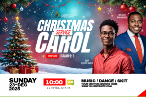 Wit Christmas Carol Service ป้าย Template