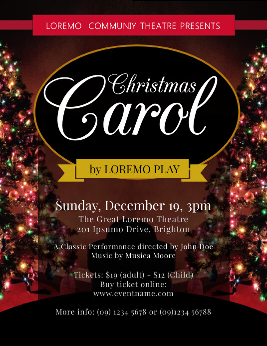 Christmas Carol Flyer Template Postermywall