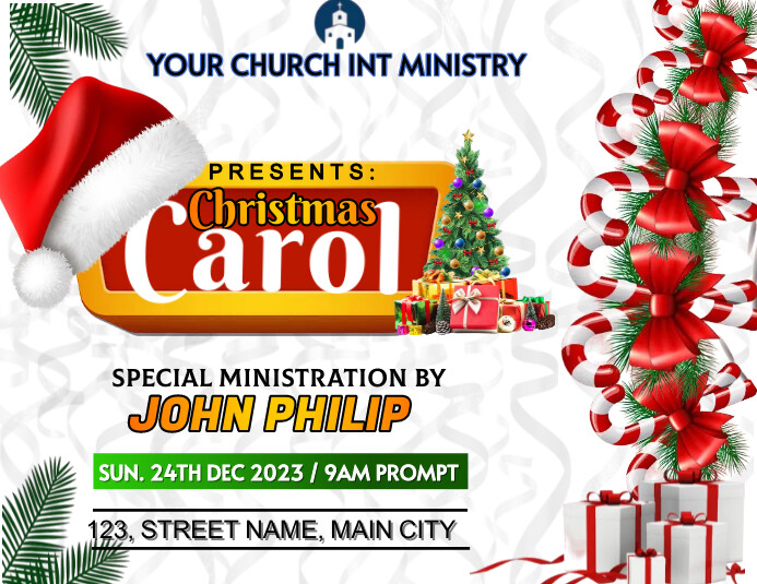 Christmas Carol Invitation Template PosterMyWall christmas-carol-invitation-template-postermywall