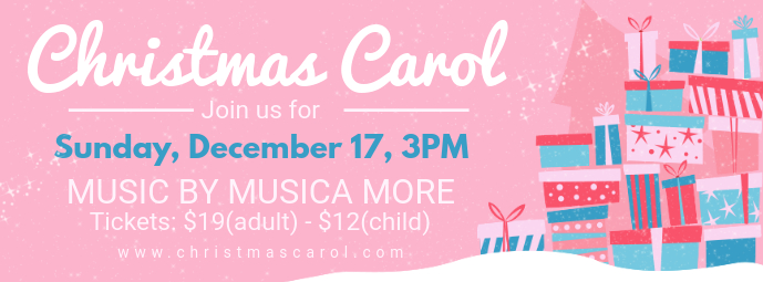Christmas Carol Invitation Facebook Banner Template