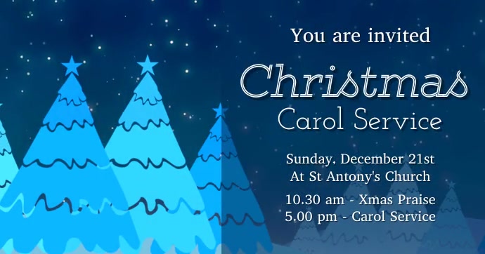 Christmas Carol service facebook video invitation Template | PosterMyWall