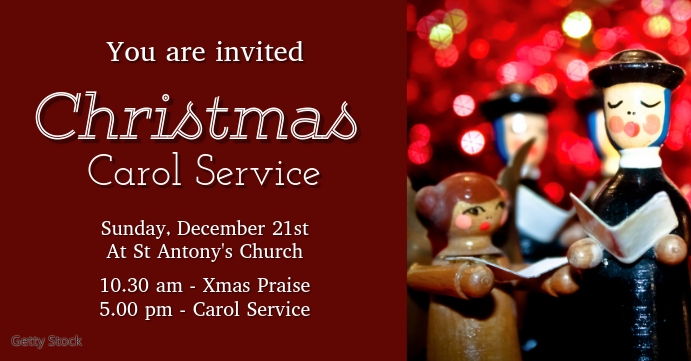 Christmas Carol Invite Template Postermywall