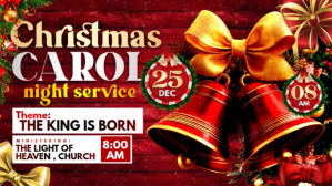 Czerwony Christmas Carol Night Service YouTube-Miniaturansicht Template