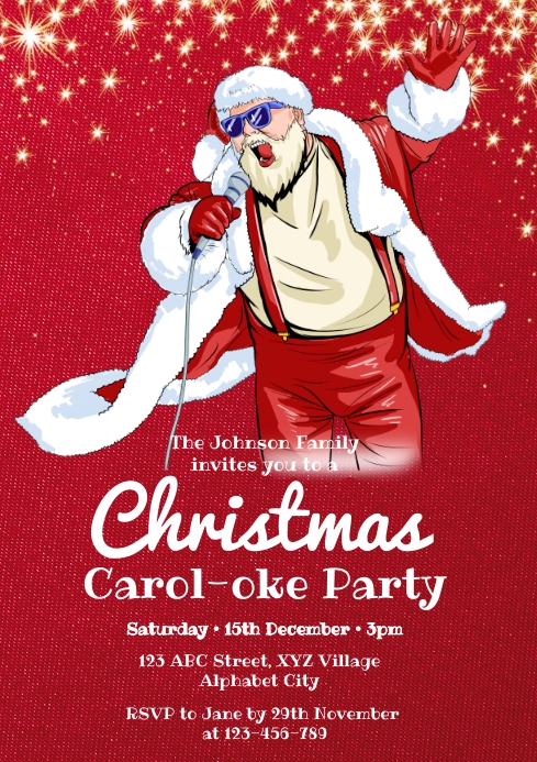 Christmas Carol-oke Party Invitation Template | PosterMyWall Christmas Carol-oke Party Invitation Template | PosterMyWall