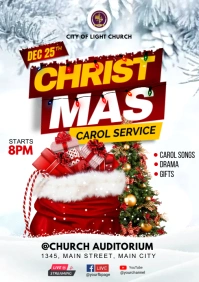 christmas carol service A4 template