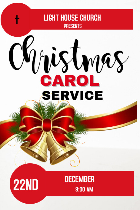 Christmas Carol Service Template PosterMyWall