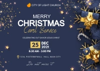 christmas carol service Postcard template