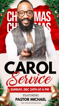 christmas carol service Pantalla Digital (9:16) template