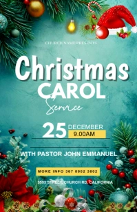 christmas carol service Tabloid template
