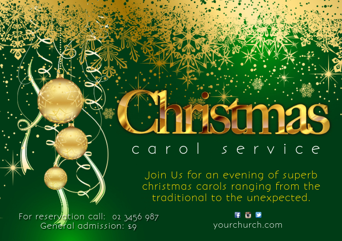 Christmas Carol Service Poster A4 template