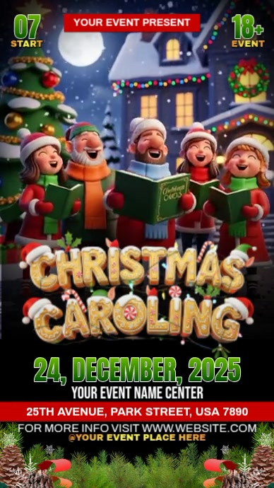 Christmas Caroling Event Template | PosterMyWall