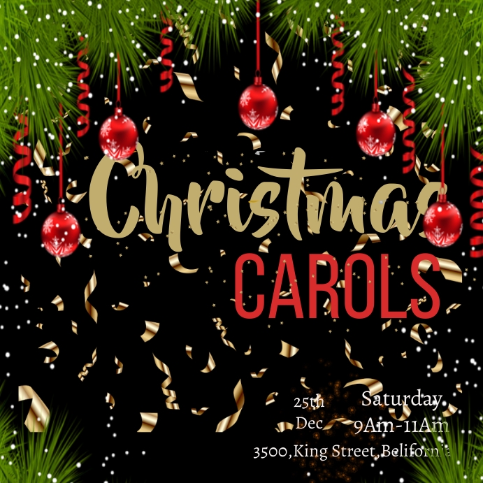 christmas carols flyer template Instagram Plasing