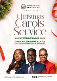 Bianco Christmas Carols Service A4 Template