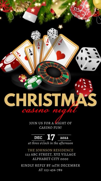 Christmas Casino Night Invitation Template PosterMyWall