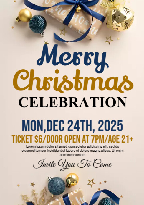 Festive Advertisement Christmas Celebration Ads Template | PosterMyWall