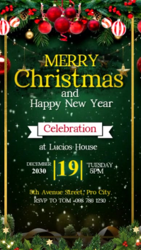 สีเขียว Christmas and New Year Celebration Instagram Reel Template