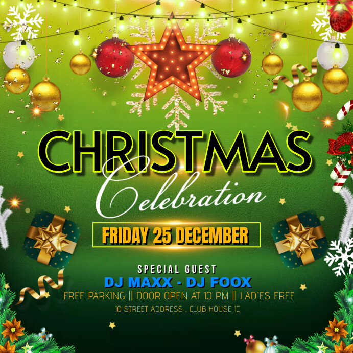Christmas celebration flyer Template | PosterMyWall