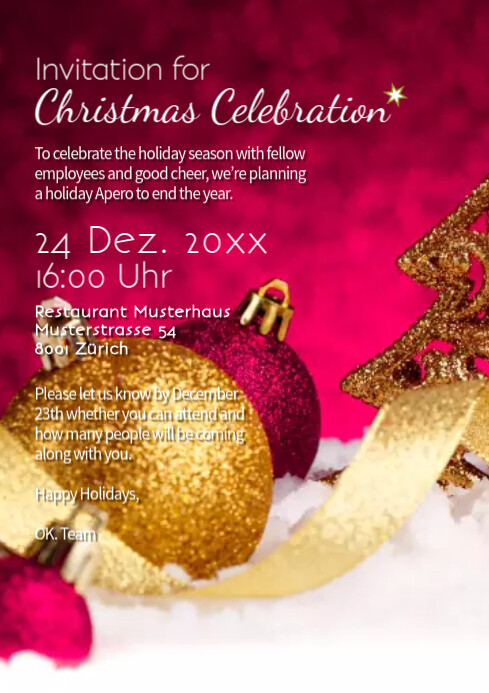 Christmas Invitation Letter Template Collection Christmas invitation letter template collection