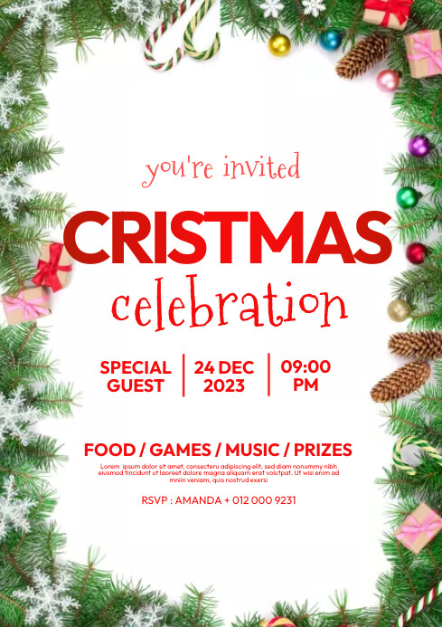 Christmas Celebration Poster A4 template