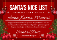 Christmas Certificate A5 template