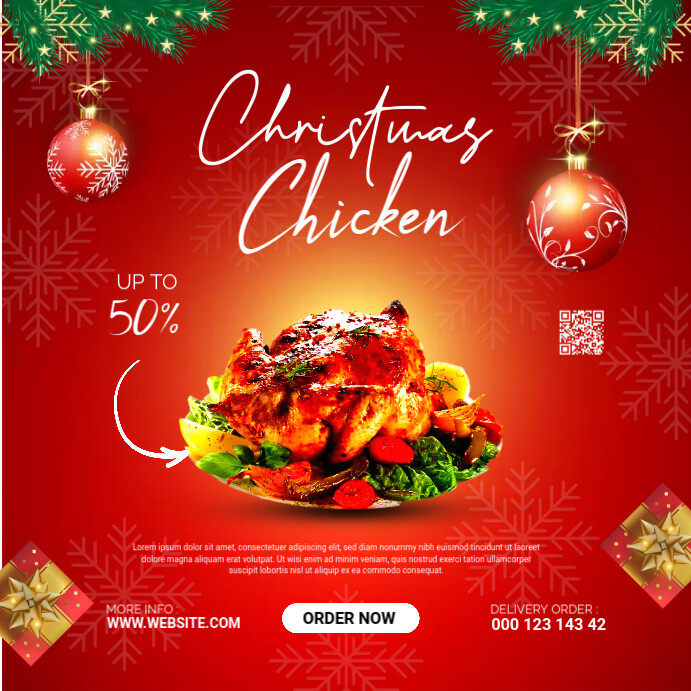Christmas Chicken Menu Instagram Post template
