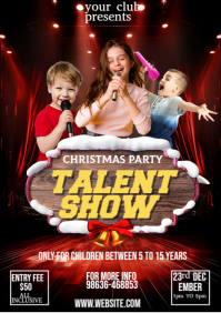 Christmas child talent show poster A4 template