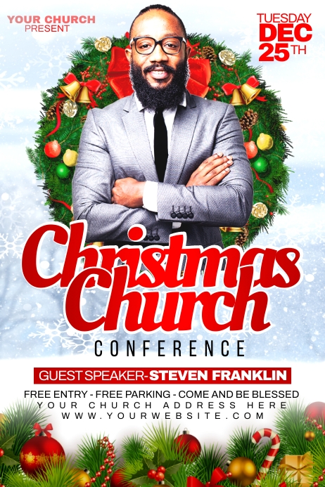 Christmas church flyer Template | PosterMyWall