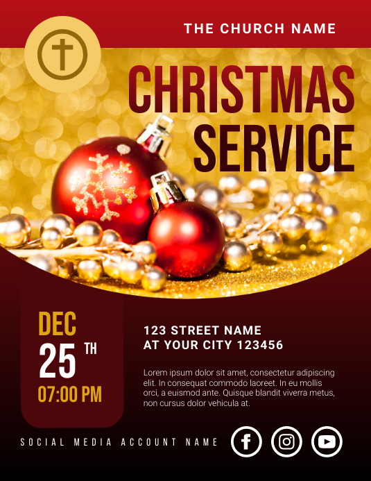 Christmas Church Flyer Template PosterMyWall Christmas Church Flyer Template PosterMyWall
