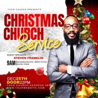 Christmas church flyer Message Instagram template