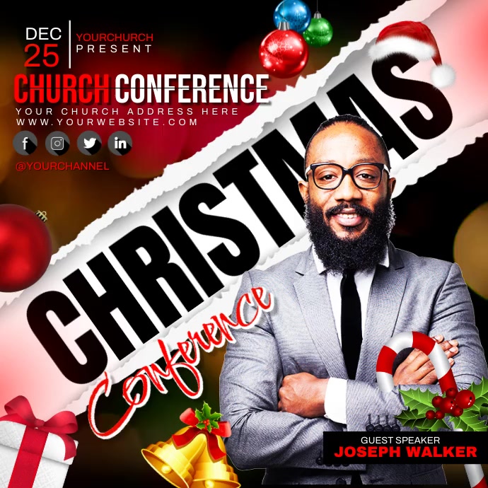 Christmas church flyer Template | PosterMyWall