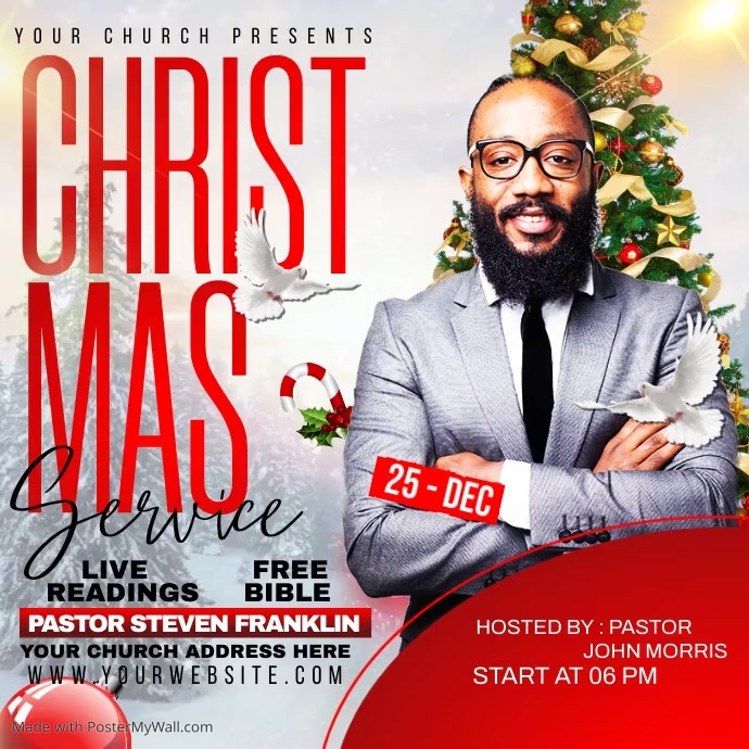 Christmas church flyer Template | PosterMyWall