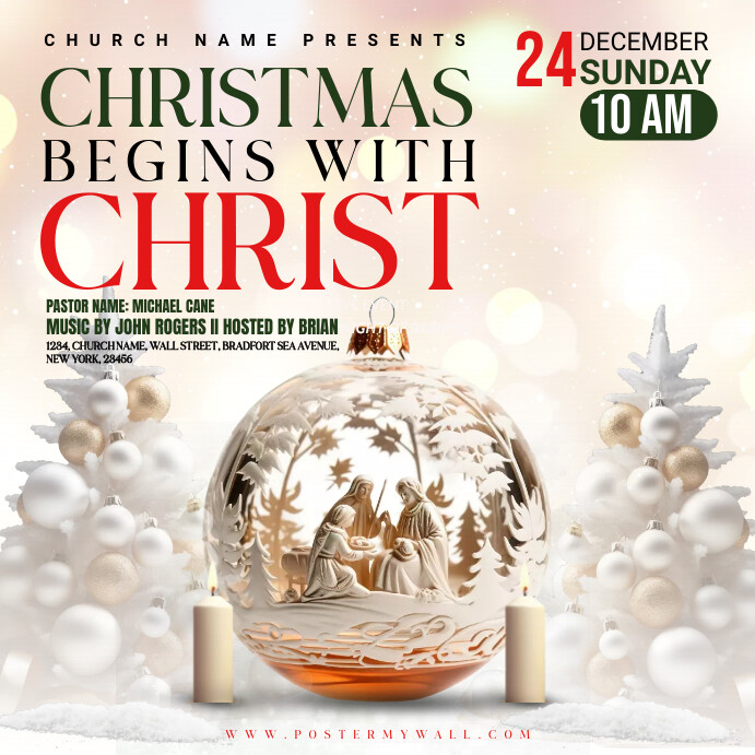 Christmas Church Post Template | PosterMyWall