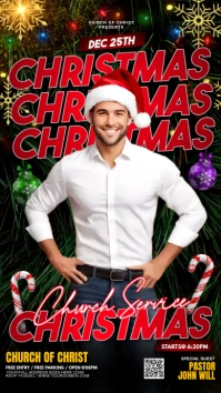Christmas church service Digitalt display (9:16) template