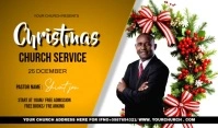 Christmas church service Etiqueta template