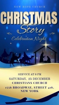 Christmas Church Service Digital Display (9:16) template