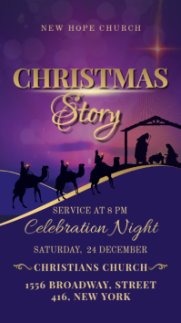 Christmas Church Service Digital Display (9:16) template