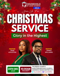 christmas church service Poster/Wallboard template
