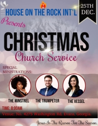 christmas church service Pamflet (Letter AS) template