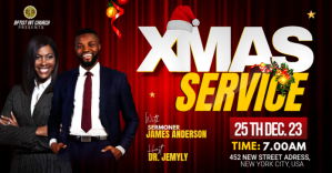 Christmas church Service Flyer Anuncio de Facebook template