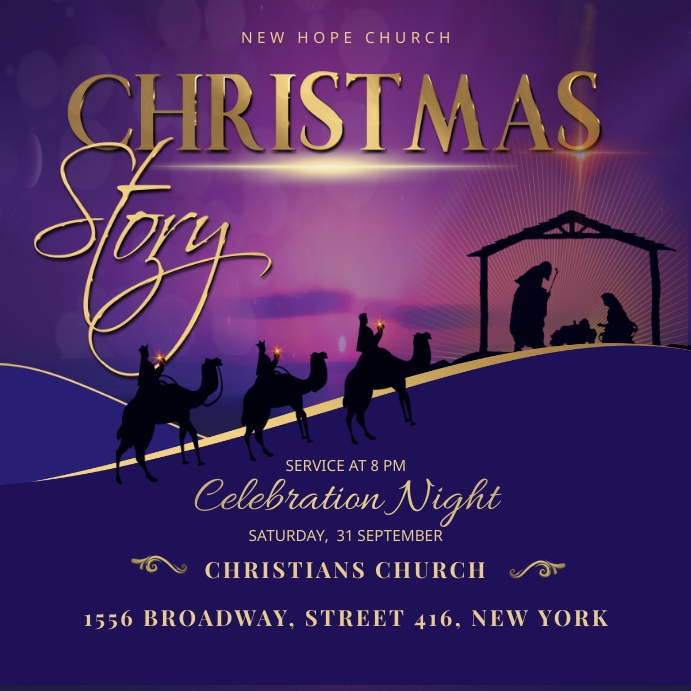 Christmas Church Service Flyer PosterMyWall