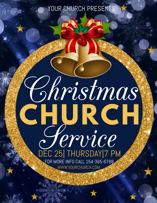 christmas church service video template PosterMyWall