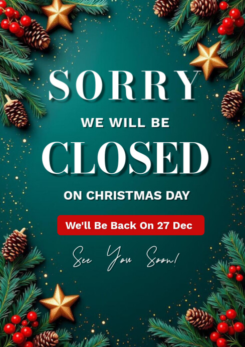 Christmas closed template A4