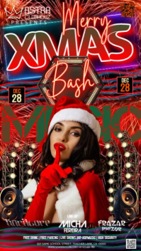 Christmas Club Party Event Ad Design Template Video Instagram Story