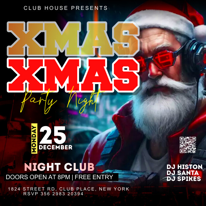 Christmas Club Party Flyer Template PosterMyWall christmas-club-party-flyer-template-postermywall