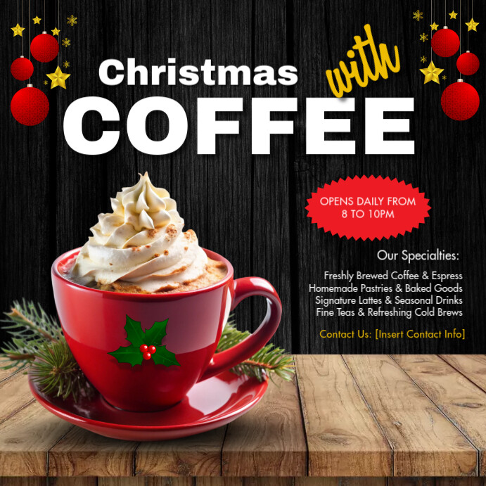 Christmas coffee,coffee menu,event 方形(1:1) template