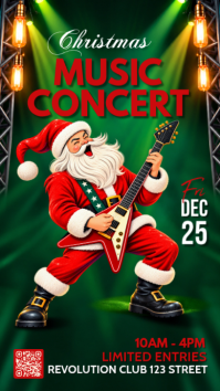 Grøn Christmas Music Concert เรื่องราวบน Instagram Template