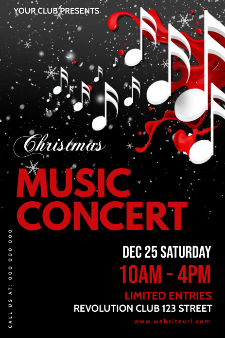 Black Christmas Concert Poster Pinterest Graphic template