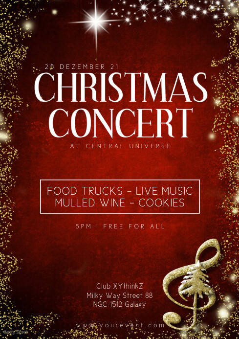 Christmas Concert Event Music Play Show Event Template Postermywall