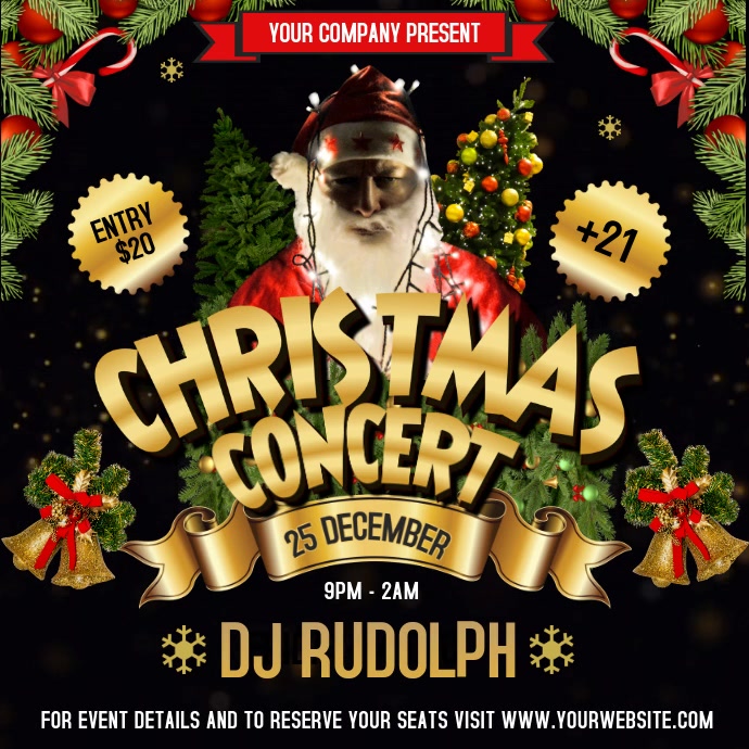 Cantata choir njpac Christmas Concert Square Video Template | PosterMyWall