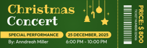 Grøn Christmas Concert E-mail-overskrift Template